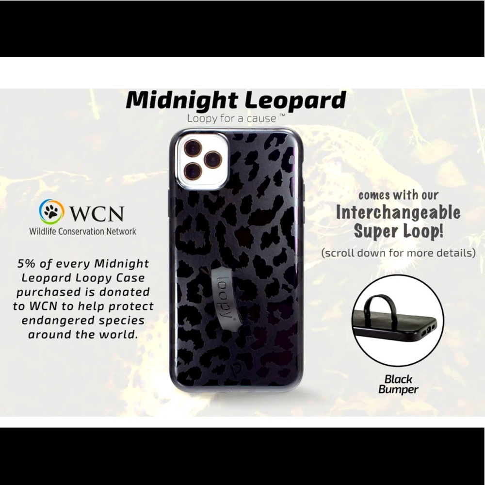 Loopy Original - iPhone 11 Pro Max - Midnight Leopard | Matte & Gloss / Lefty